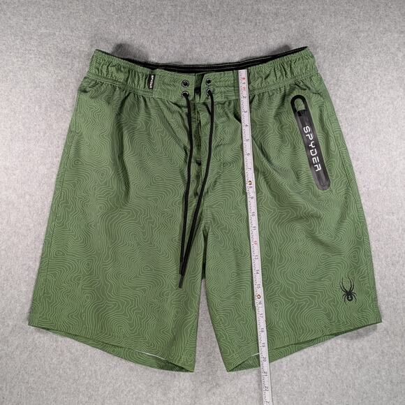 Spyder Swim-Surf -Sand -Sun Men's UV Protection Mesh Liner Swim Trunk Green - Picture 9 of 15